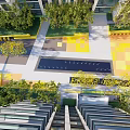 Fire Rescue Access Area With High Rise Buildings Pathway And Lush Greenery