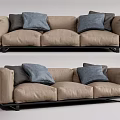 Modern three-seat sofa multiplayer sofa 3d model