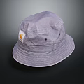 Stylish Gray Cotton Bucket Hat Featuring Small Logo For Casual Daily Wear