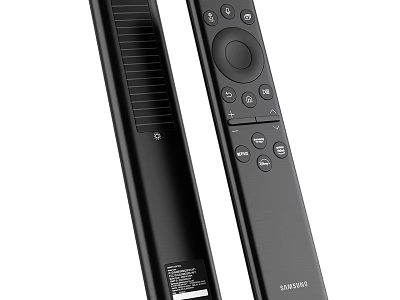 Samsung Television With Black Remote Control And Modern Design Features 3d model