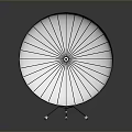 Circular Daily Living Product With Silver And Black Radial Lines Stand Design