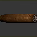 Premium Brown Cigar With Red Decorative Tip And Natural Tobacco Texture