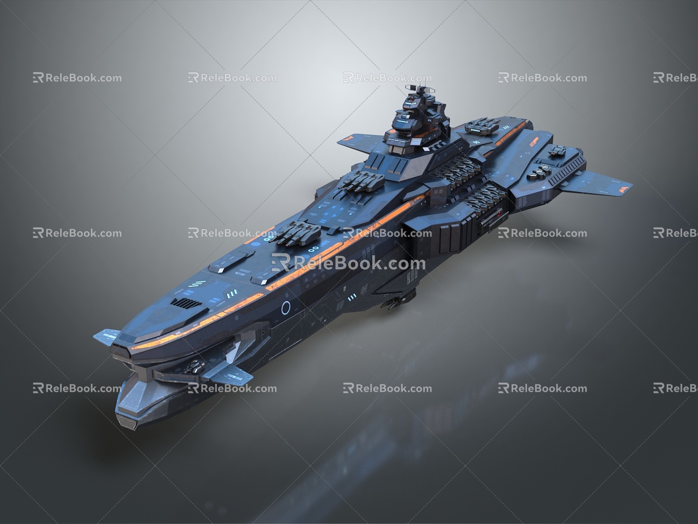 Modern warship sci-fi heavy cruiser USS Whirlpool 3d model