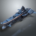 Modern warship sci-fi heavy cruiser USS Whirlpool 3d model