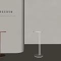 Modern Copper And White Side Tables By Wall With FREEDOM And Shadows 3d model