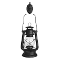 Vintage Black Candle Lamp With Glass Shade And Metal Frame Design