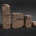 Natural Wooden Stone Stacked Blocks With Various Sizes And Heights
