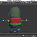 Cartoon Style Game Movie Character With Green Skin Big Eyes Red Vest And Blue Pants 3d model