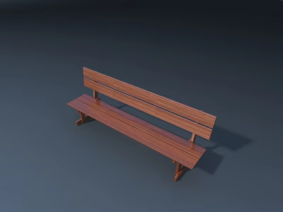 Outdoor Wooden Bench With Backrest And Simple Structure For Garden Patio Use 3d model