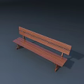 Outdoor Wooden Bench With Backrest And Simple Structure For Garden Patio Use
