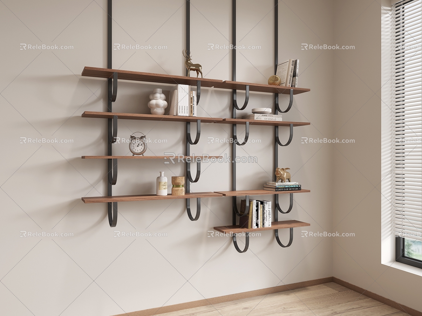 Modern Storage Rack Hanger Bookshelf Decorative Rack 3d model