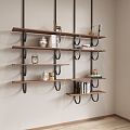 Modern Storage Rack Hanger Bookshelf Decorative Rack 3d model