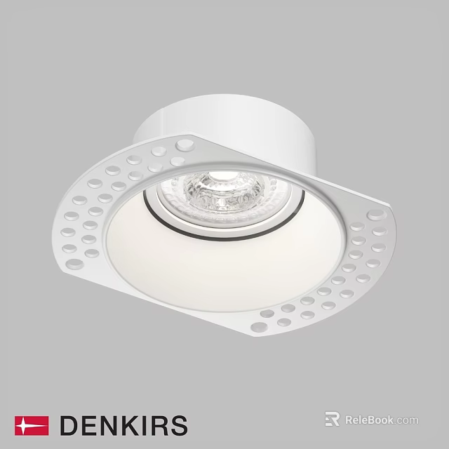 Modern White Downlight Spotlight With Decorative Perforated Trim Ceiling Design 3d model 