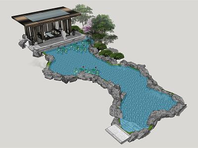 New Chinese Style Pavilion Garden Pavilion model