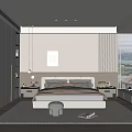 Modern Bedroom Interior Design With Platform Bed Nightstands Area Rug And Large Window