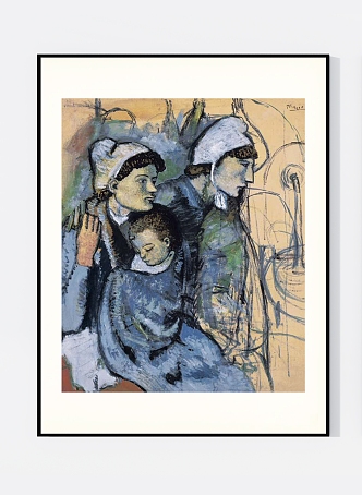 Modern Hanging Painting Picasso Art Figure Middle Ancient High 3d model