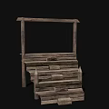 Ancient Architecture Wooden Staircase With Traditional Frame And Classic Structure Design