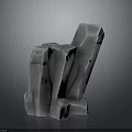 Wooden And Stone Decorative Sculpture With Irregular Textured Surface