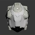 Futuristic Mechanical Style Helmet With Silver And Black Metallic Detailed Design