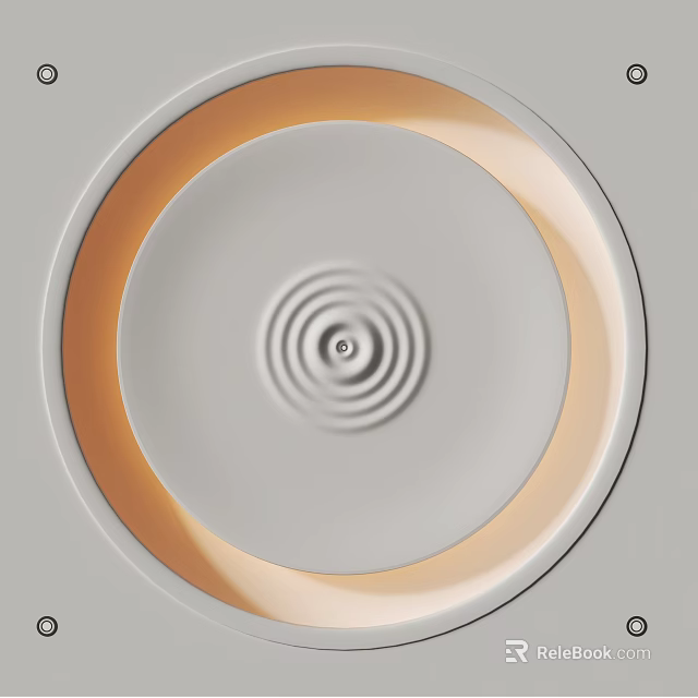 Elegant Modern Circular Ceiling Design With Concentric Patterns And Ambient Lighting 3d model 