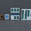 Stainless Steel Medical Storage Cabinets With Glass Doors Drawers And Worktables For Hospital Clinics