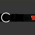 Pet Collar Black Red Mesh Strap With Buckle And White Ring Design 3d model