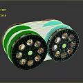 High Quality Dual Automotive Black Cylindrical Electric Motor Components With Red Parts