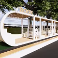 Modern Reading Corridor Leisure Pavilion Reading Corridor 3d model