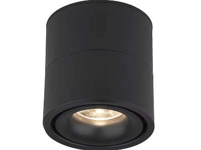 Modern Black Cylindrical Recessed Ceiling LED Downlight Spotlight Fixture for Home 3d model