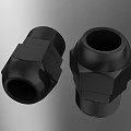 Black Industrial Pipe Fittings With Hexagonal Design And Threaded Ends