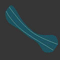 Modern Brown Wooden Outdoor Chair with Wave Shaped Ribbed Design