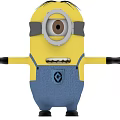 Adorable Minion Doll Featuring Yellow Body Blue Overalls Big Eye Gray Goggles And Black Gloves
