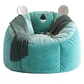 Adorable Bear Shaped Teal Bean Bag Chair With Cozy Scarf And Gray Pink Variants