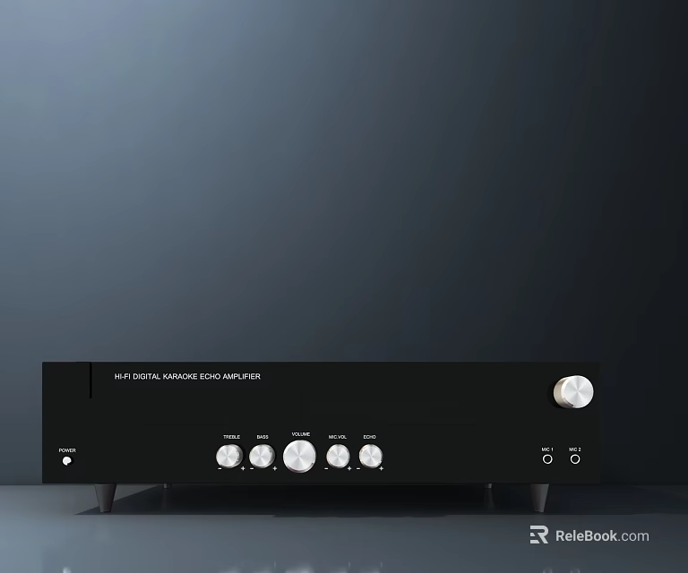 Black TV Stand with Sleek Modern Design Multiple Knobs Buttons and Support Legs 3d model 