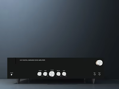 Black TV Stand with Sleek Modern Design Multiple Knobs Buttons and Support Legs 3d model