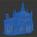 Historic Architectural Model Featuring Dome Spire And Arched Windows With Red Tiled Roof