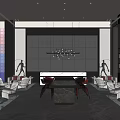 Modern negotiation area sales office negotiation area rest area leisure table and chair combination display cabinet 3d model
