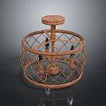 Rattan Chandelier Lighting Combination With Circular Woven Frame And Bulb Holders