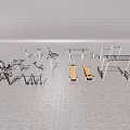 Outdoor Gym Area With Parallel Bars Pull Up Bars Exercise Benches And Dumbbells 3d model