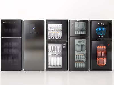 Modern Kitchen Appliances With Sleek Design Transparent Glass Doors And Multi Function Storage 3d model