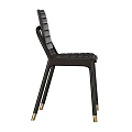 Modern Black Leather Chair With Metal Legs And Gold Accents Design