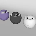 Sony Bluetooth Speakers in Purple Black White Spherical Portable Design
