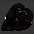 Futuristic Game Movie Character With Brown Hair Black Outfit And Blue Accents