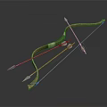 Traditional Handmade Bow Weapon With Sharp Arrows And Wooden Structure