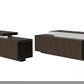 Modern Minimalist Wooden Office Desk Combination With Drawers And Storage Cabinets