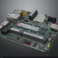 Advanced Electronic Circuit Board Featuring Integrated Components Ports And Chips Design