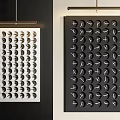 Modern Wall Decor With Geometric Patterns On White And Black Backgrounds 3d model