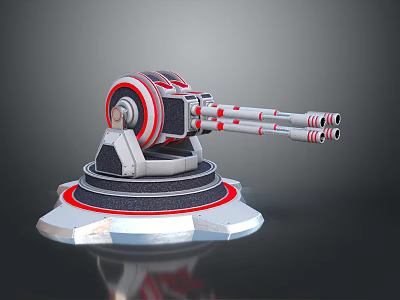 Modern laser tower turret turntable sci-fi tower defense 3d model Modern laser tower turret turntable sci-fi tower defense 3d model