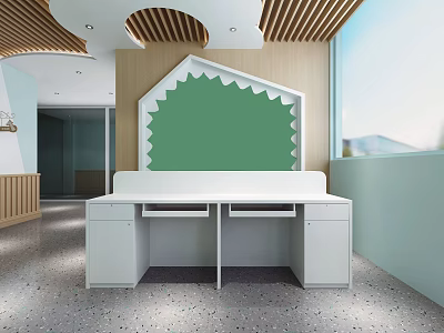Modern reception desk 3d model