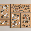 Modern Cork Board Message Board Photo Wall Notes Wall 3d model